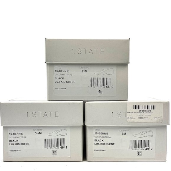 1. State Bennie Black Kid Suede Asymmetrical Flat - Picture 9 of 9